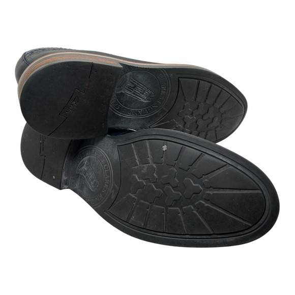 Clarks Darby Limit Shoes Mens 13 Blue Spectator Wingtip Leather Canvas Brogue - Picture 6 of 8